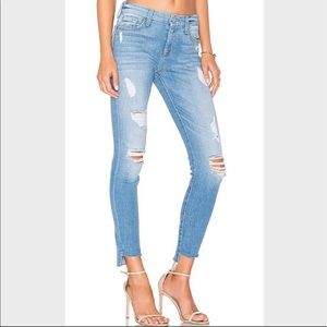 7 For All Mankind step-hem hi-rise skinny jean